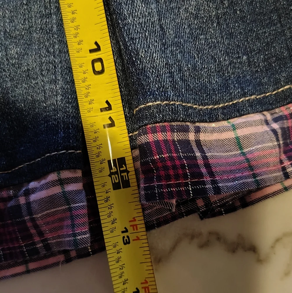 Nwot Justice Dark Blue Ruffled Purple Plaid Mini Skirt Size 12 Regular Girls